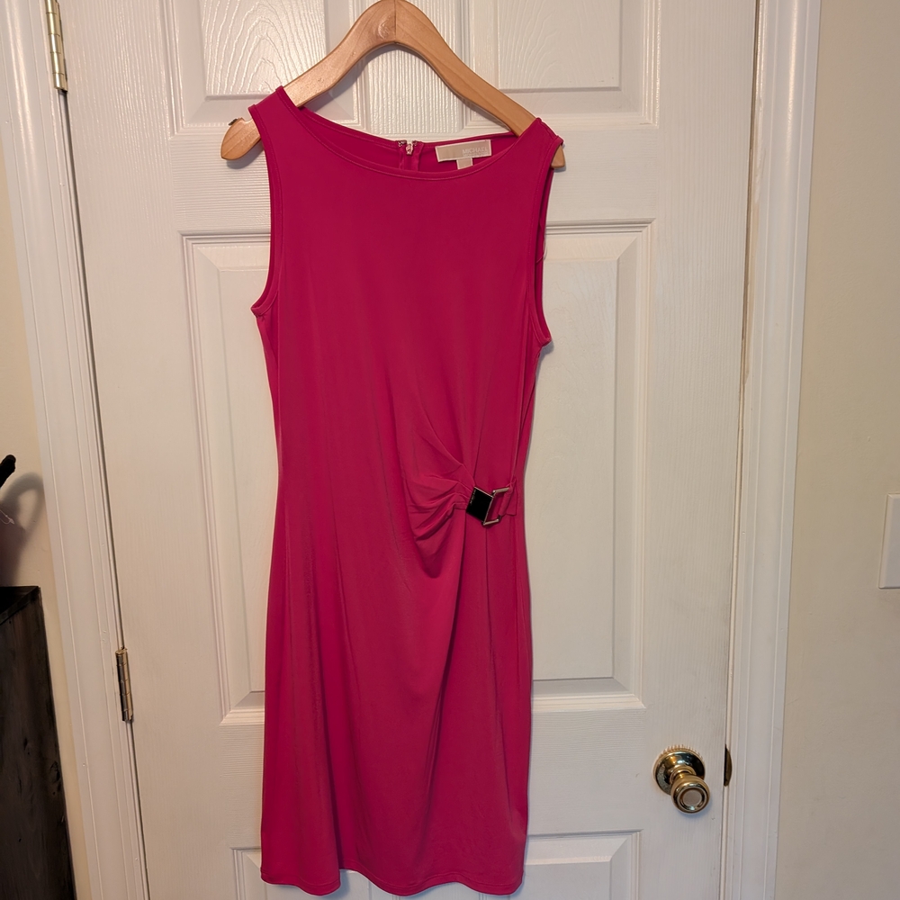 Michael Kors Pink Sheath Knee Lenght Dress Crew Neck Sleeveless